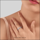 Round White Diamond Accent Seven Stone Twisted Swirl Engagement Ring | 10K White Gold