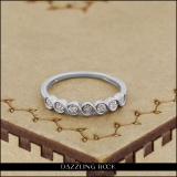 Round White Diamond Accent Seven Stone Twisted Swirl Engagement Ring | 10K White Gold