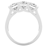 Princess White Diamond Alinged Three Stone Classic Cathedral Shank Engagement Ring for Women (2.25 ctw. Color I-J Clarity I2-I3) in Platinum