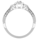 0.25 Carat (ctw) Round White Diamond Ladies Halo Style Vintage Engagement Ring 1/4 CT 10K White Gold