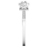 0.25 Carat (ctw) Round White Diamond Ladies Halo Style Vintage Engagement Ring 1/4 CT 10K White Gold