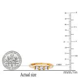 0.07 Carat (ctw) Round & Baguette Diamond Ladies 3 Stone Illusion Engagement Ring 10K Yellow Gold