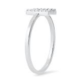 0.10 Carat (ctw) Round White Diamond Ladies Uppercase 'N' Alphabet Initial Ring 1/10 CT 10K White Gold