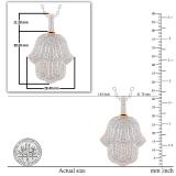 Round White Diamond Filled Bale Hamsa Hand Of Fatima Unisex Pendant with 18 Inch Silver Chain (0.95 ctw, Color I-J, Clarity I1-I2) in 18K Rose Gold