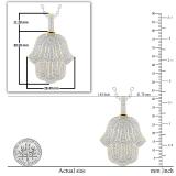 Round White Diamond Filled Bale Hamsa Hand Of Fatima Unisex Pendant with 18 Inch Silver Chain (0.95 ctw, Color I-J, Clarity I1-I2) in 18K Yellow Gold