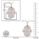 Round White Diamond Filled Bale Hamsa Hand Of Fatima Unisex Pendant with 18 Inch Gold Chain (0.95 ctw, Color I-J, Clarity I1-I2) in 18K Rose Gold