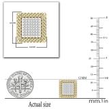 0.25 Carat (ctw) Round White Diamond Chain Framed Stud Earrings 1/4 CT | 14K Yellow Gold