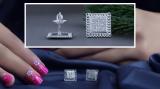 0.25 Carat (ctw) Round White Diamond Chain Framed Stud Earrings 1/4 CT | 18K White Gold