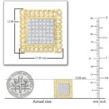 0.25 Carat (ctw) Round White Diamond Chain Framed Stud Earrings 1/4 CT | 18K Yellow Gold