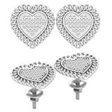 0.15 Carat (ctw) Round White Diamond Chain Framed Heart Stud Earrings in 14K White Gold