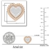 0.15 Carat (ctw) Round White Diamond Chain Framed Heart Stud Earrings | 18K Rose Gold