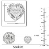 0.15 Carat (ctw) Round White Diamond Chain Framed Heart Stud Earrings | 18K White Gold