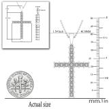 0.70 Carat (ctw) Round White Diamond Cross Pendant for Her with 18 Inch Silver Chain | 925 Sterling Silver