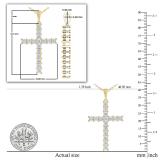 0.70 Carat (ctw) Round White Diamond Cross Pendant for Her with 18 Inch Gold Chain | 18K Yellow Gold
