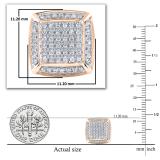 0.25 Carat (ctw) Round White Diamond Square Frame Stud Earrings for Women 1/4 CT | 10K Rose Gold