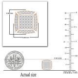 0.20 Carat (ctw) Round White Diamond Square Frame Stud Earrings for Women | 10K Rose Gold