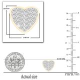 0.90 Carat (ctw) Round White Diamond Filled Love Heart Shaped Cluster Stud Earrings for Women | 18K Rose Gold