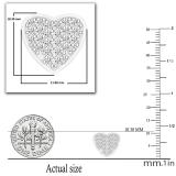 0.90 Carat (ctw) Round White Diamond Filled Love Heart Shaped Cluster Stud Earrings for Women | 18K Yellow Gold