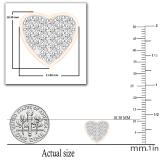 0.90 Carat (ctw) Round White Diamond Filled Love Heart Shaped Cluster Stud Earrings for Women | 925 Sterling Silver