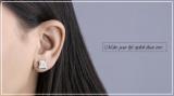 0.50 Carat (ctw) Round White Diamond Geometric Octagon Shape Square Cluster Stud Earrings for Women | 10K Rose Gold