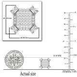 0.50 Carat (ctw) Round White Diamond Geometric Octagon Shape Square Cluster Stud Earrings for Women | 10K White Gold