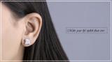 0.50 Carat (ctw) Round White Diamond Geometric Octagon Shape Square Cluster Stud Earrings for Women | 925 Sterling Silver