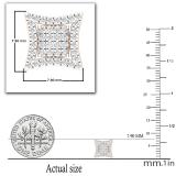 0.25 Carat (ctw) Round White Diamond Concave Curved Frame Square Cluster Stud Earrings for Women | 10K Rose Gold