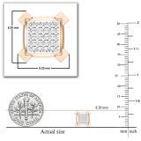 0.20 Carat (ctw) Round White Diamond Square Cluster Ice Cube Shape V Prong Stud Earrings for Women | 18K Rose Gold
