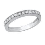 0.23 Carat (ctw) Round White Diamond Smooth Stackable Wedding Band For Women 1/4 CT | 925 Sterling Silver