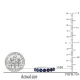 3 mm Round Blue Sapphire Ladies Seven Stone Anniversary Wedding Band | Sterling Silver