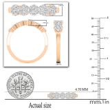 0.51 Carat (ctw) Ladies Diamond Five Flower Cluster Style Floral Fashion Ring | 10K Rose Gold