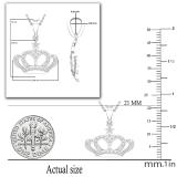 0.14 Carat (ctw) Round Diamond Majestic Queen Crown Pendant for Her | 10K White Gold