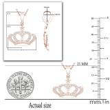 0.14 Carat (ctw) Round Diamond Majestic Queen Crown Pendant for Her | 18K Rose Gold