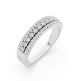 0.32 Carat (ctw) Round White Diamond Half Eternity Wedding Band for Her 1/3 CT | 14K White Gold