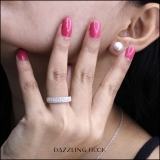 0.32 Carat (ctw) Round White Diamond Half Eternity Wedding Band for Her 1/3 CT | 14K White Gold