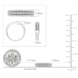 0.32 Carat (ctw) Round White Diamond Half Eternity Wedding Band for Her 1/3 CT | 14K White Gold