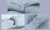 0.57 Carat (ctw) Princess & Round Diamond Octagon Engagement Ring Set for Her | 925 Sterling Silver