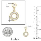 0.19 Carat (ctw) Ladies Round White Diamond Open Circle Drop & Dangle Earring | 14K Yellow Gold