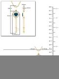 0.12 Carat (ctw) Round White & Blue Diamond Heart Shape Key Pendant For Women | 10K Yellow Gold