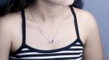 7X5 mm Oval Amethyst & Round White Diamond 