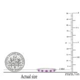 2 MM Round Amethyst & White Diamond Wedding Band For Women |10K White Gold
