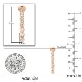 Round Diamond Ladies Screw Back Long Dangling Earrings (0.26 ctw Color I-J Clarity I1-I2) | 14K Rose Gold