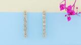 Round Diamond Ladies Push Back Long Dangling Earrings (0.26 ctw Color I-J Clarity I1-I2) | 18K Yellow Gold