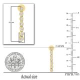 Round Diamond Ladies Push Back Long Dangling Earrings (0.26 ctw Color I-J Clarity I1-I2) | 18K Yellow Gold