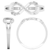 Round White Diamond Twist Infinity Fashion Promise Ring for Women (0.07 ctw, Color I-J, Clarity I2-I3), 925 Sterling Silver