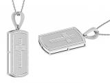 Mens Round White Diamond Religious Cross Centered Dog Tag Charm Pendant with 18 Inch Silver Chain 1/3 CT ( ctw 0.34, Color I-J, Clarity I2-I3 ), 925 Sterling Silver