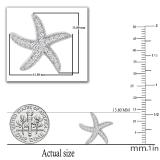 Round White Diamond Asteroidea Dancing Sea Starfish Shape Screw Back Stud Earrings for Women (0.23 ctw, Color I-J, Clarity I2-I3) | 925 Sterling Silver