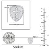 Round White Diamond Knight Shield with Faith Cross Shaped Pushback Stud Earrings for Women (0.04 ctw, Color I-J, Clarity I2-I3) | 925 Sterling Silver