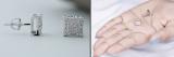 Round White Diamond Concave Curved Square Kite Shaped Screw Back Stud Earrings for Women (0.12 ctw, Color I-J, Clarity I2-I3) | 925 Sterling Silver
