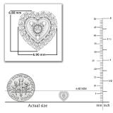 Round White Diamond Heart Frame Push Back Stud Earrings For Her (0.13 ctw Color I-J Clarity I2-I3) | 925 Sterling Silver